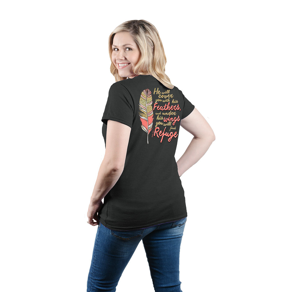 Cherished Girl Womens T-Shirt Cherished Feathers