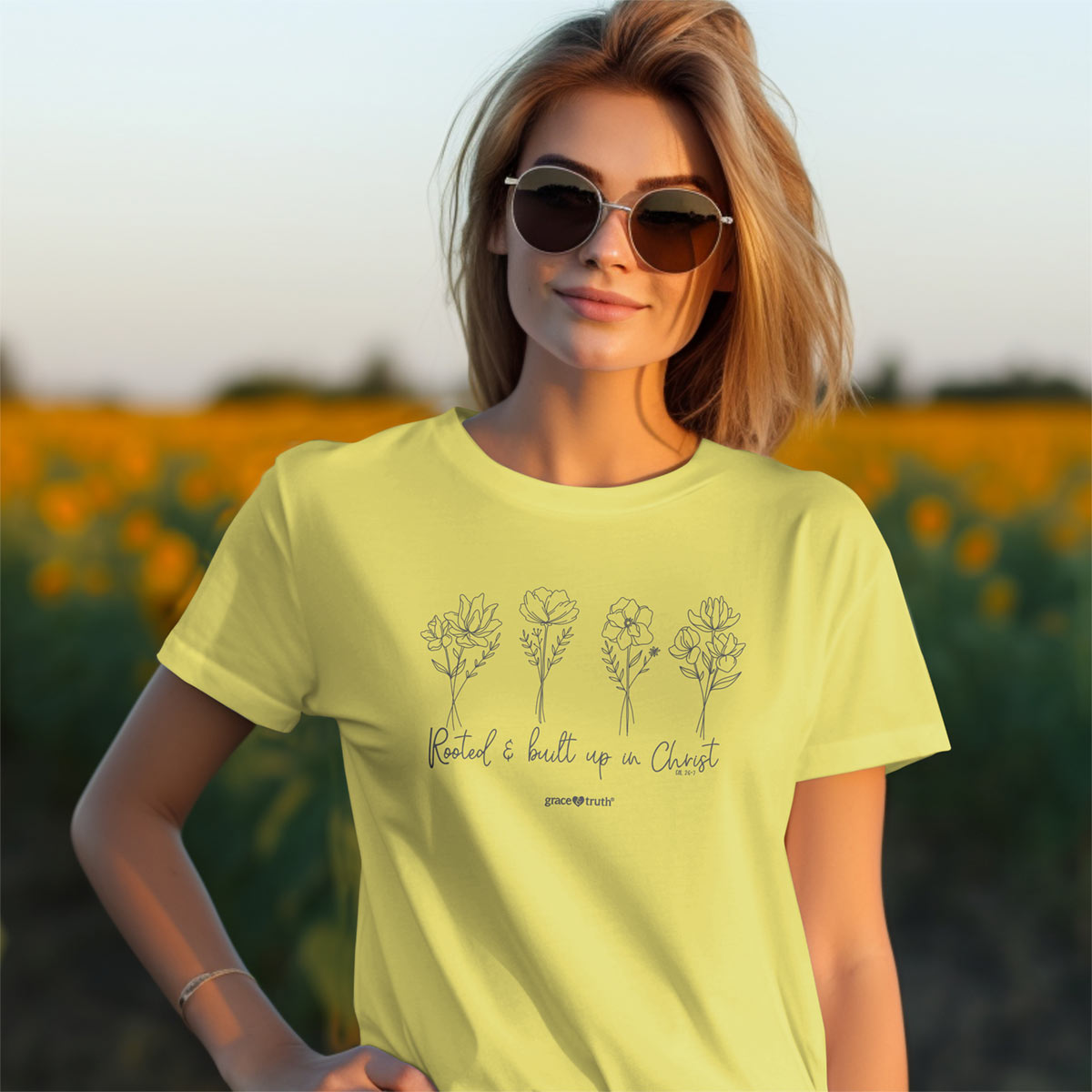 grace & truth Womens T-Shirt Rooted And Built Up