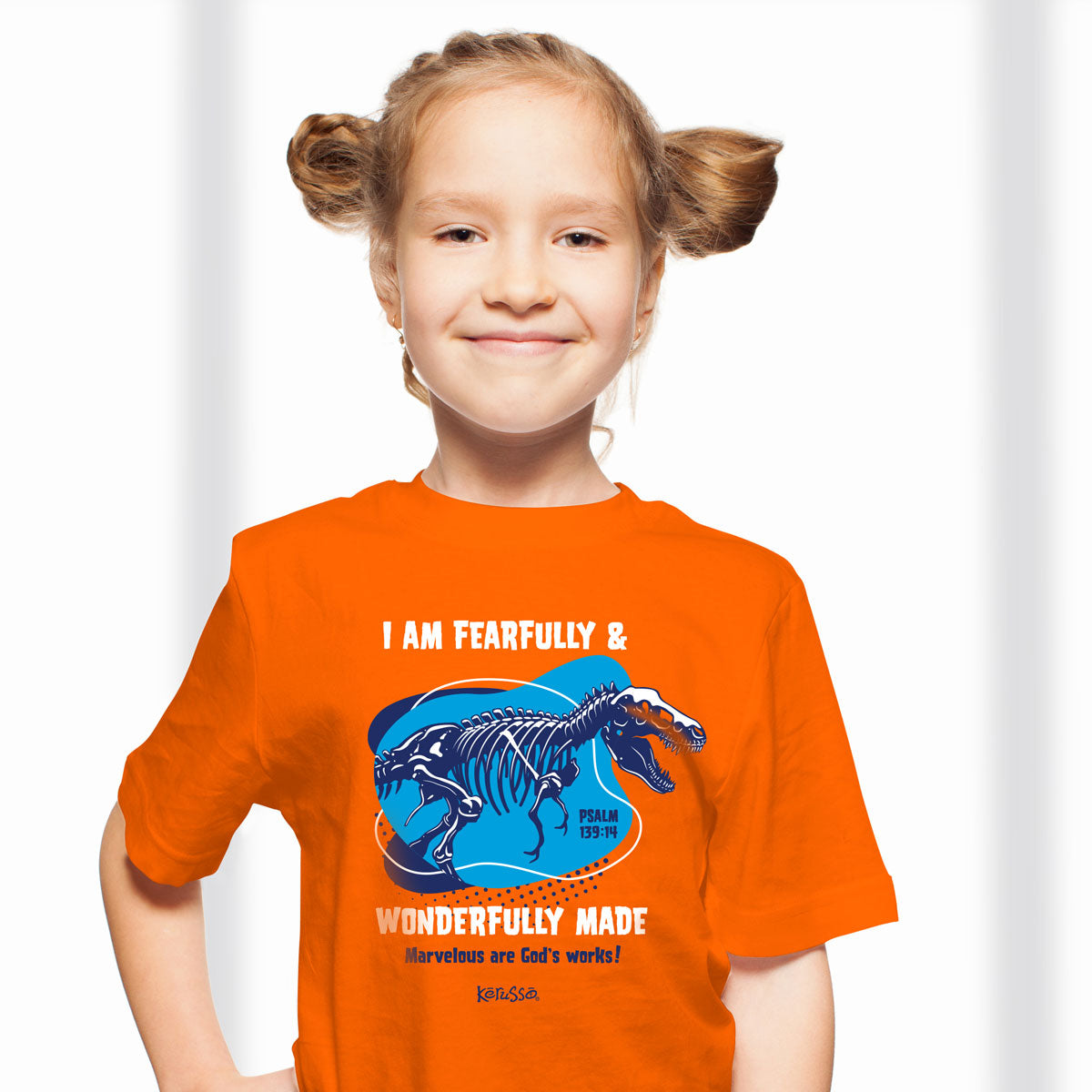 Kerusso Kids T-Shirt Wonderfully Made Dinosaur